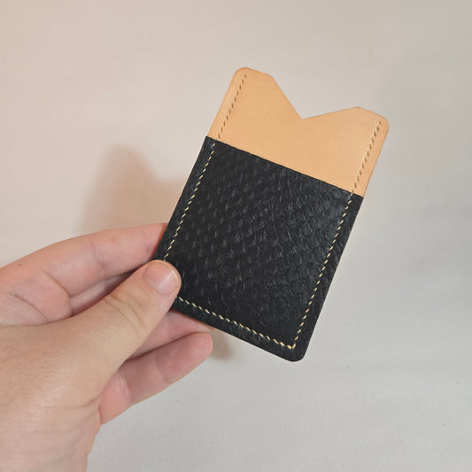 Porte-cartes cuir Genèse — Naturel & Noir d'encre