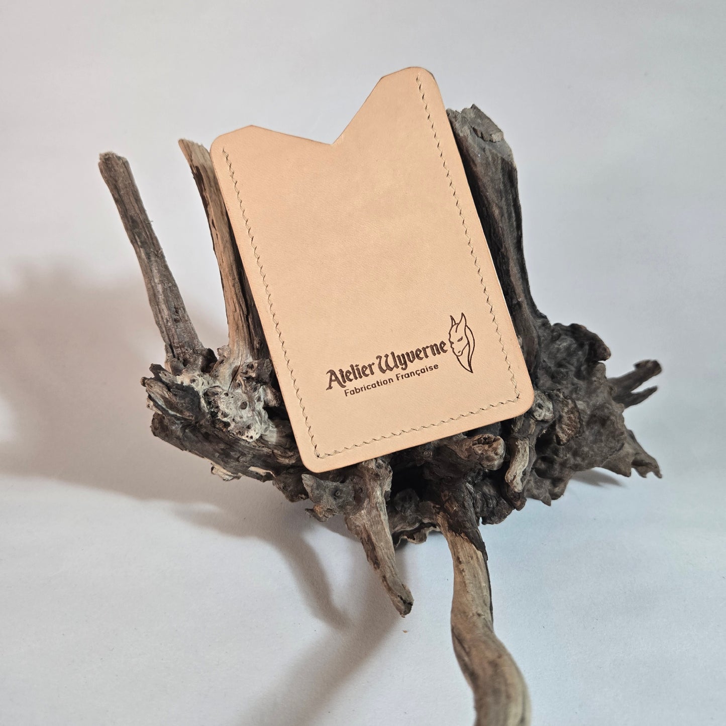 Porte-cartes cuir Genèse — Naturel & Noir d'encre