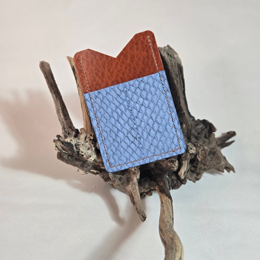 Porte-cartes Genèse Cognac & Bleu roi