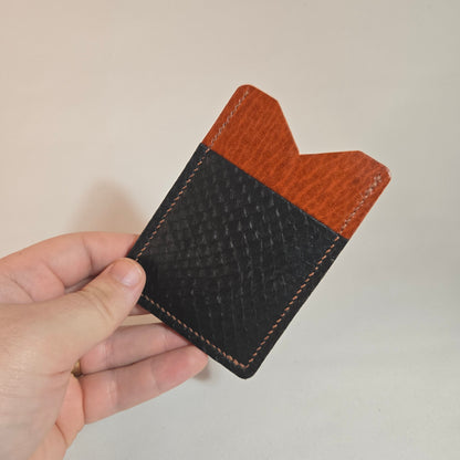 Porte-cartes cuir Genèse — Cognac & Noir d'encre