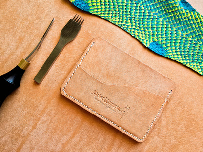 Porte-cartes cuir Wyverne — Naturel & Boué